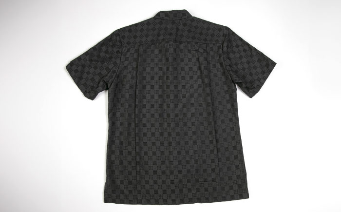 サマーシャツ（ブラック / メンズ）琉球織物 両面浮花織 ファッション フォーマル カジュアル 冠婚葬祭 / 沖縄市 FABRIC SHOP MINAMI [BCCS009]