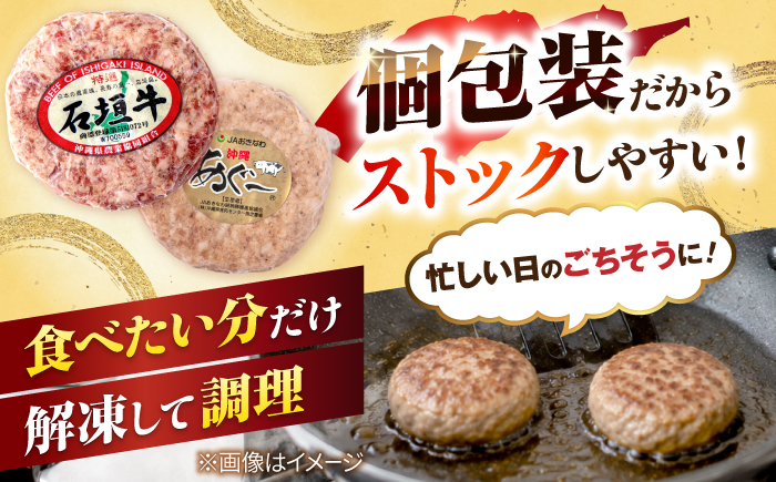 沖縄県産 石垣牛・あぐー豚 ハンバーグセット 800g (100g×8個) 牛 豚 ハンバーグ 冷凍 ギフト お取り寄せ 沖縄市 / お肉屋本店 [BCAZ003]