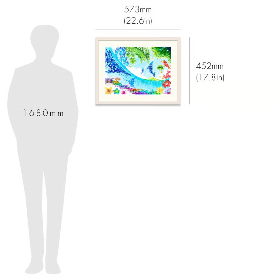 ［琉球イラストレーション］ 与儀勝之 『太陽へ / Catch the Sun』 額装Lサイズ インテリア 雑貨 アート おしゃれ おすすめ 沖縄市 / yogima office [BCAI021]