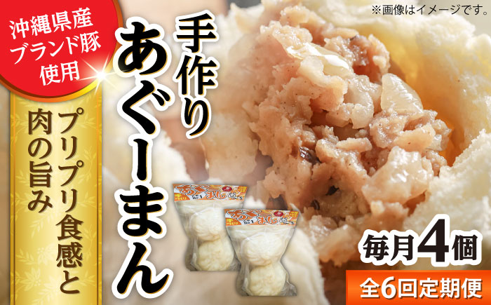 【全6回定期便】あぐーまん 4個入り (2個入り×2P) 肉まん 豚まん 点心 お取り寄せ 冷凍 沖縄市 / 豚々茶舗 [BCBL027]