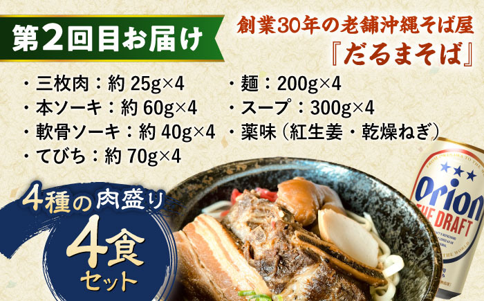 【全6回定期便】オリオンビール晩酌セット【沖縄市】TESIO だるまそば 豚々茶舗 DELICATESSEN NUCHIBUTA みやんちSTUDIO&COFFEE お肉屋本店 リカーショップコザ [BCZZ037]