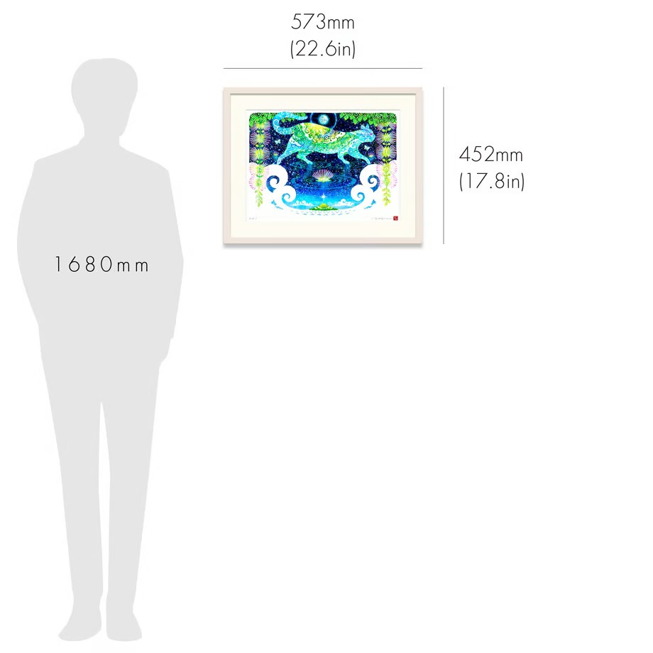 ［琉球イラストレーション］ 与儀勝之 『一会 [陰] / Encounter [Yin]』 額装Lサイズ インテリア 雑貨 アート おしゃれ おすすめ 沖縄市 / yogima office [BCAI027]