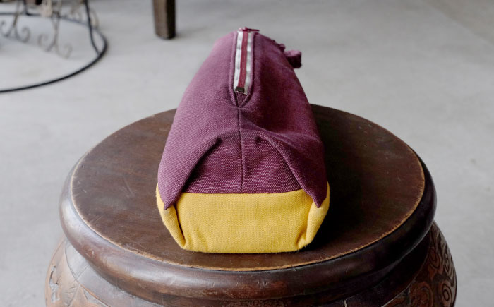 経浮花織 ワインバッグ 葡萄 (青色・黄色織物) ボトルバッグ ワインケース ワインクーラー 保冷 おしゃれ 沖縄市 / FABRIC SHOP MINAMI [BCCS003-03]