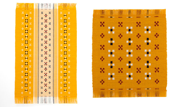 国指定伝統的工芸品 知花花織コースター 4枚＆ティーマット1枚セット コースター おしゃれ 雑貨 小物 インテリア 沖縄市 / 知花花織事業協同組合 [BCBW003]