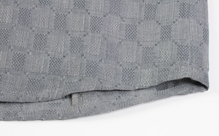 サマーシャツ（グレー / メンズ）琉球織物 ヤシラミ花織 ファッション フォーマル カジュアル 冠婚葬祭 / 沖縄市 FABRIC SHOP MINAMI [BCCS010]