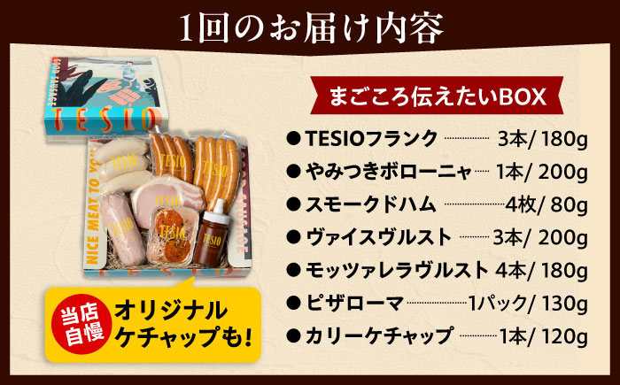 【全6回定期便】TESIOの自家製ハム＆ソーセージ 『まごころ伝えたいBOX』 豚肉 ハム ソーセージ 小分け 真空パック 沖縄市 / TESIO [BCAD014]
