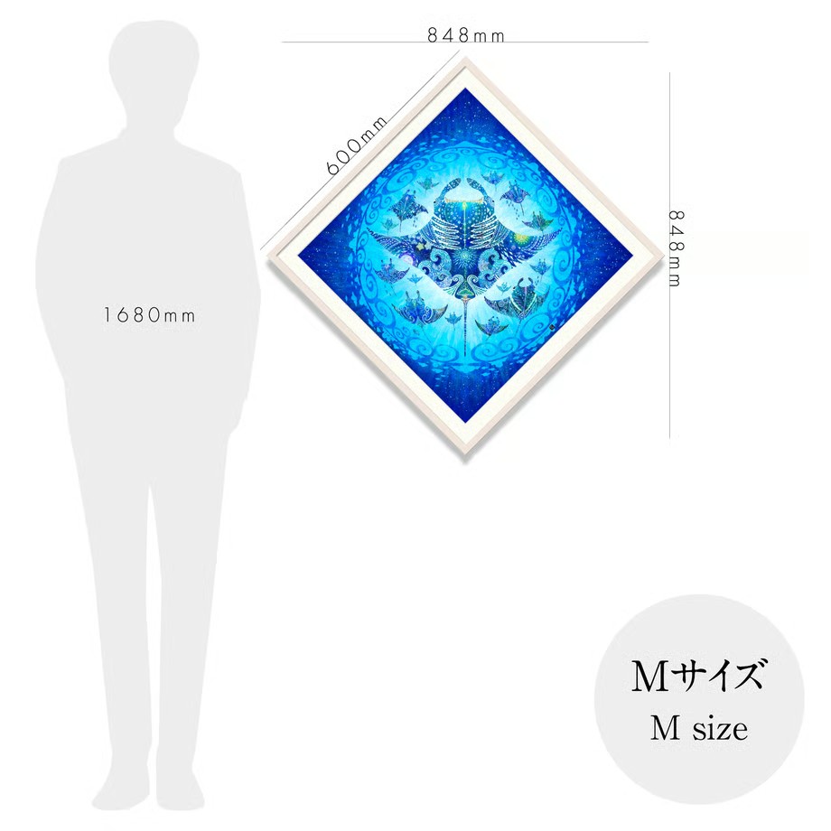 ［琉球イラストレーション］ 与儀勝之 『海の星 〜翠玉飛翼〜 / Star of the Sea -』 額装Mサイズ インテリア 雑貨 アート おしゃれ おすすめ 沖縄市 / yogima office [BCAI015]