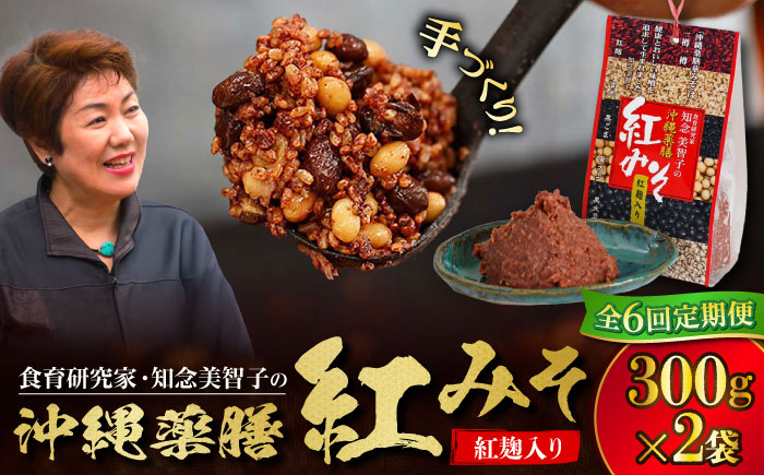 【全6回定期便】沖縄薬膳紅みそ 計600g (300g×2個) 味噌 みそ 国産 沖縄市 / 有限会社ハイビスカスクッキングスクール [BCBU015]