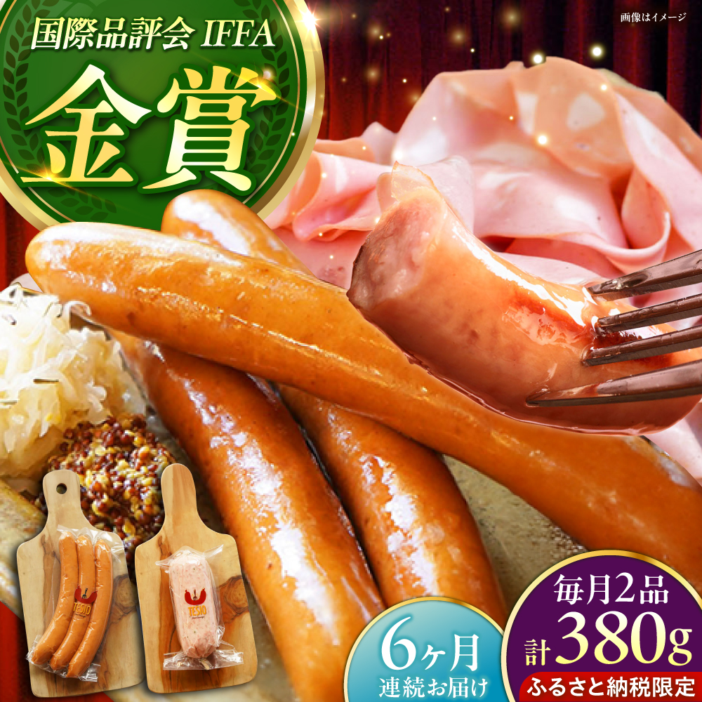 【全6回定期便】【ふるさと納税限定】TESIOの自家製フランク＆ボローニャセット (計380g) 豚肉 ハム ソーセージ 小分け 真空パック 沖縄市 / TESIO [BCAD017]