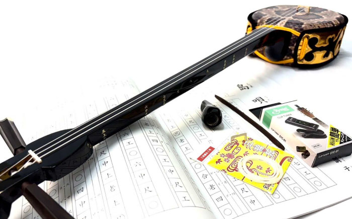 池武当新垣三線店 本蛇皮強化張り三線初心者セット 三線 さんしん 初心者 セット 沖縄 沖縄市 / コザ工芸館ふんどぅ [BCAU015]