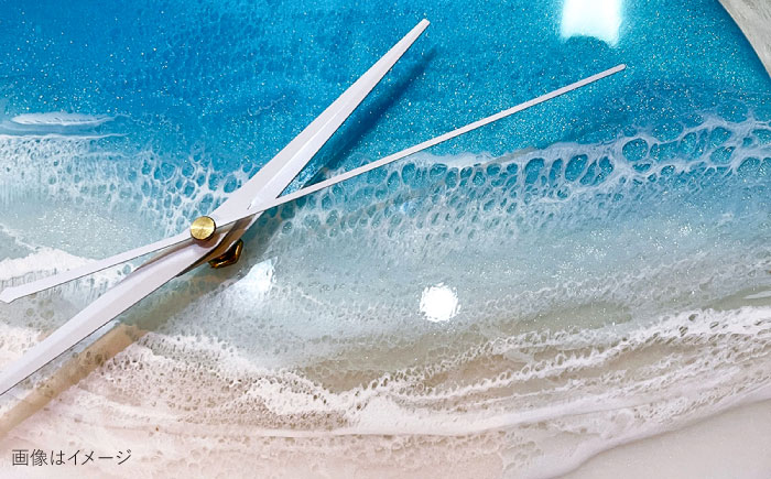 レジンアート 『波の時計』 壁掛け時計 インテリア 雑貨 時計 壁掛け おしゃれ 沖縄市 / Kays Artistry [BCAG022]