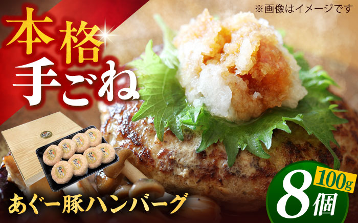 沖縄県産 あぐー豚 ハンバーグセット 800g (100g×8個) 豚 ハンバーグ 冷凍 ギフト お取り寄せ 沖縄市 / お肉屋本店 [BCAZ001]