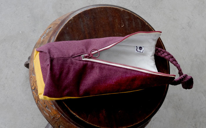 経浮花織 ワインバッグ 葡萄 (青色・黄色織物) ボトルバッグ ワインケース ワインクーラー 保冷 おしゃれ 沖縄市 / FABRIC SHOP MINAMI [BCCS003-03]