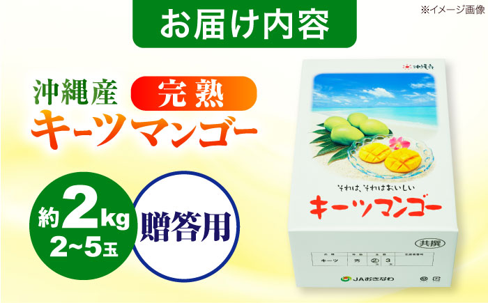 【2026年発送・数量限定】 【贈答用】 沖縄県産キーツマンゴー 約2kg (2〜5玉 / 化粧箱入り) マンゴー 沖縄 果物 フルーツ ギフト 沖縄市 / ちゃんぷる〜市場 [BCAA006]