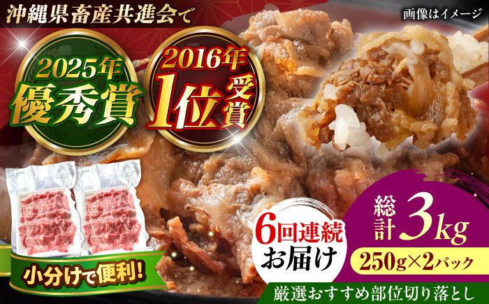【全6回定期便】【厳選！おすすめ部位】沖縄和牛 佐渡山牛 切り落とし 500g 牛肉 焼肉 焼き肉 和牛 赤身 沖縄市 / 肉のサブロー [BCBC009]