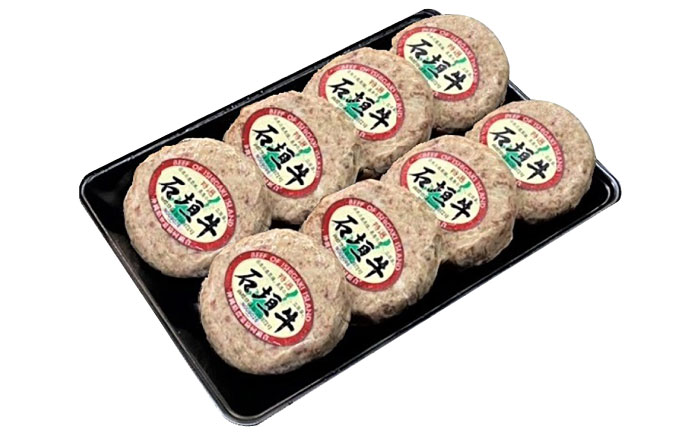 【全3回定期便】沖縄県産石垣牛ハンバーグセット 800g (100g×8個) 牛 ハンバーグ 冷凍 ギフト お取り寄せ 沖縄市 / お肉屋本店 [BCAZ012]