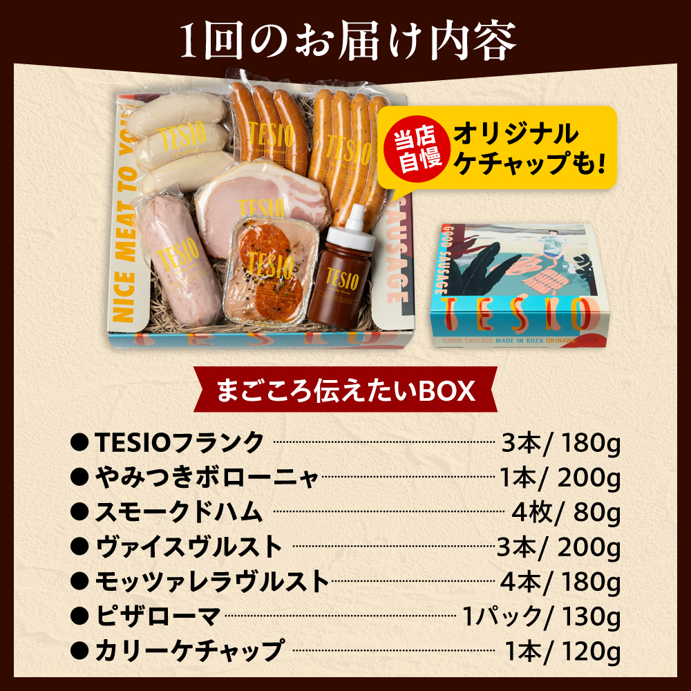 【全3回定期便】TESIOの自家製ハム＆ソーセージ 『まごころ伝えたいBOX』 豚肉 ハム ソーセージ 小分け 真空パック 沖縄市 / TESIO [BCAD013]