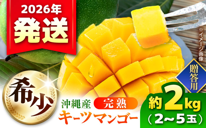 【2026年発送・数量限定】 【贈答用】 沖縄県産キーツマンゴー 約2kg (2〜5玉 / 化粧箱入り) マンゴー 沖縄 果物 フルーツ ギフト 沖縄市 / ちゃんぷる〜市場 [BCAA006]