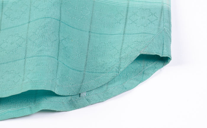 サマーシャツ　（ブルーグリーングラデーション / メンズ）琉球織物 両面浮花織 ファッション フォーマル カジュアル 冠婚葬祭 / 沖縄市 FABRIC SHOP MINAMI [BCCS008]