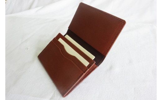 紅型名刺入れ(茶)｜名刺入れ 名刺 牛革 手染め 雑貨 染物 オリジナル 沖縄県 豊見城市(CZ013)