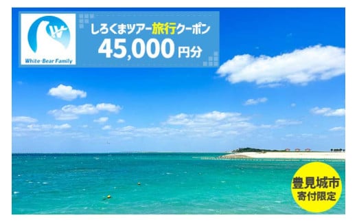 【豊見城市】しろくまツアーで利用可能なWEB旅行クーポン(45,000円分)｜旅行 観光 ツアー トラベル 宿泊 ホテル 沖縄 沖縄旅行 海 おきなわ 豊見城市 人気 送料無料(CV008)