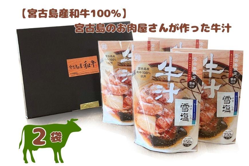 【宮古島産和牛100％】宮古島のお肉屋さんが作った牛汁 ×2袋セット(DK007)