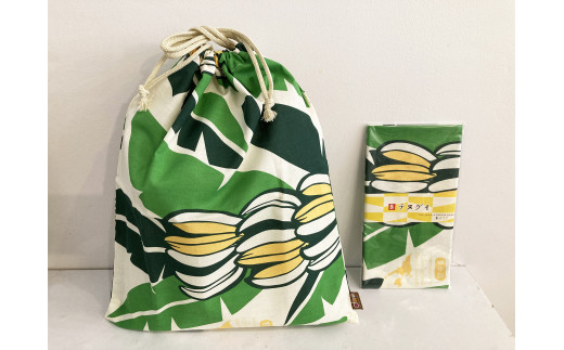 HF011　てぬぐい＋巾着セット【島バナナ】