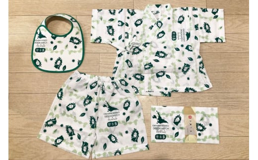 ベビーセット（てぬぐい／甚平／スタイ）【パーントゥ】（HF004）