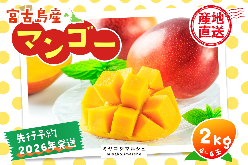 JH002《先行予約 2026年発送》宮古島産マンゴー２㎏【㈱フラモン】