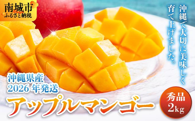 ＜先行予約・数量限定＞アップルマンゴー 秀品（2kg）|マンゴー 限定 秀品 沖縄県 南城市 ギフト お中元 贈り物 2kg 冷蔵 予約 先行受付 アップルマンゴー KM002
