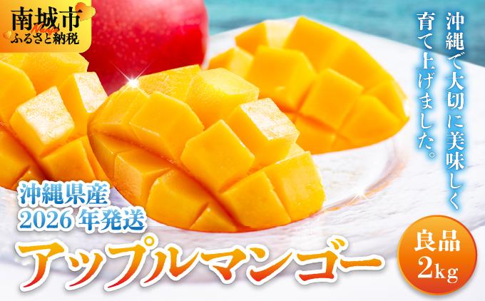 ＜先行予約・数量限定＞アップルマンゴー 良品（2kg）|マンゴー 限定 良品 沖縄県 南城市 2kg 冷蔵 予約 先行受付 アップルマンゴー 送料無料 KM004