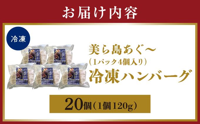 《あぐ～豚の旨みを凝縮》ハンバーグ 120g × 20個（2400g）冷凍【美ら島あぐ～】   I  アグー豚 あぐー豚 あぐ～豚 豚肉 ぶた肉 ブランド豚 沖縄豚  2400g 2.4kg 120g 20個   沖縄県 南城市 ふるさと納税 那覇ミート