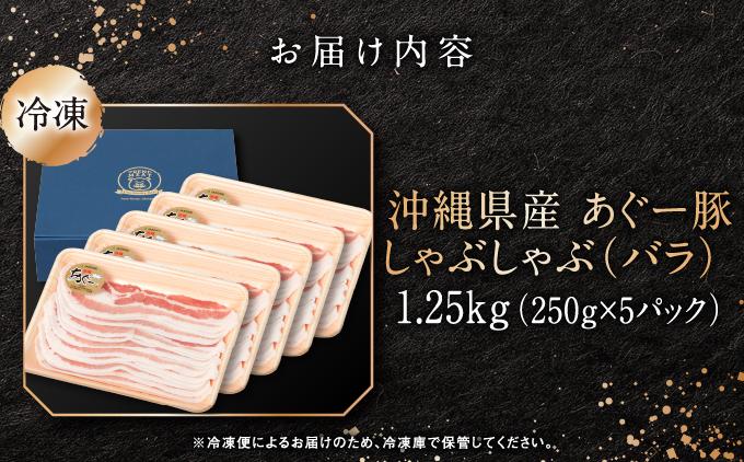 沖縄県産あぐー豚しゃぶしゃぶ　バラ　1.25kg（250g×5）