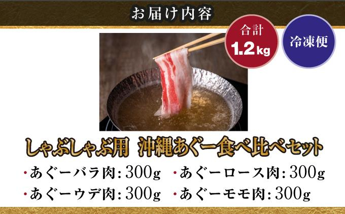【2026年8月発送】沖縄あぐー豚 しゃぶしゃぶ食べ比べまんぷくセット（1.2kg） I  あぐー豚 しゃぶしゃぶ 沖縄県産  ブランド豚 沖縄県 南城市 ふるさと納税 沖縄県食肉センター