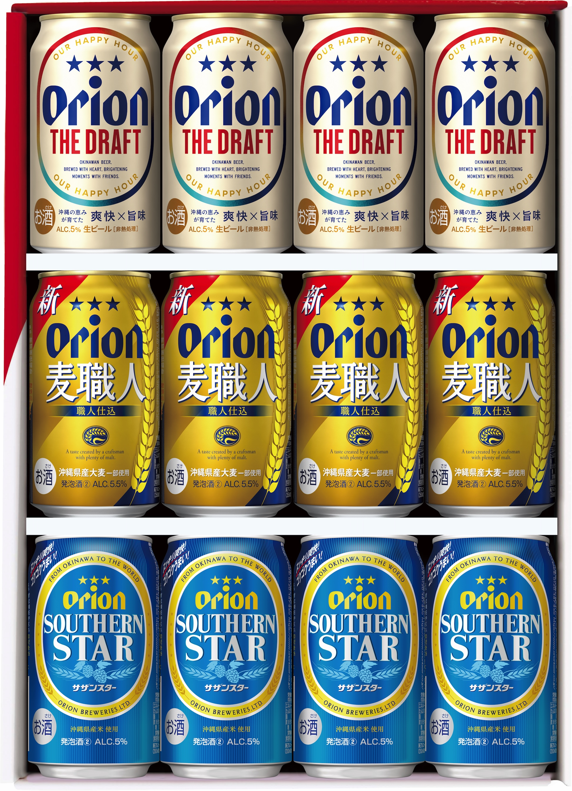 オリオン3種詰合せ ギフトセット各4本 (350ml缶×12本)