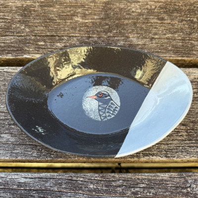 やちむん 焼物 ヤンバルクイナの親子皿セット(オーバル型2枚セット)【1679939】