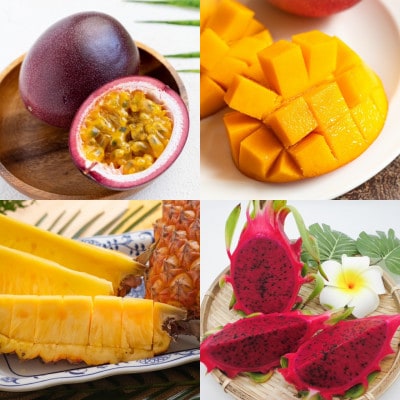 【発送月固定定期便】南国フルーツセット(パッションフルーツ&マンゴー&パイン&ドラゴンルーツ)全4回【配送不可地域：離島】【4081241】