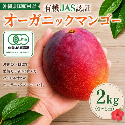 【2026年7月上旬から順次発送・有機JAS認証】オーガニックマンゴー2kg(4〜5玉)【配送不可地域：離島】【1589198】