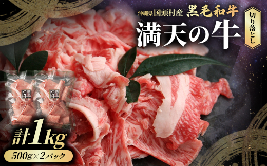 やんばるの自然が育んだ「黒毛和牛 経産牛」切り落とし 合計1kg(500g×2パック)【配送不可地域：離島】【1716771】
