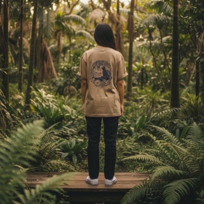 やんばるの自然を纏う オリジナルデザインTシャツ(カーキ/Mサイズ)【1732937】