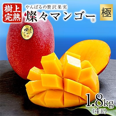 【2026年7月から順次発送・最高級ランク極】燦々マンゴー1.8kg(4玉)【配送不可地域：離島】【1622441】