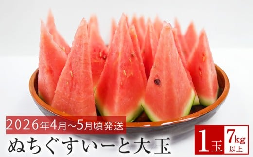 【JAおきなわ】厳選すいか！ぬちぐすいーと　大玉７kg以上【2026年4月～5月頃発送】先行予約