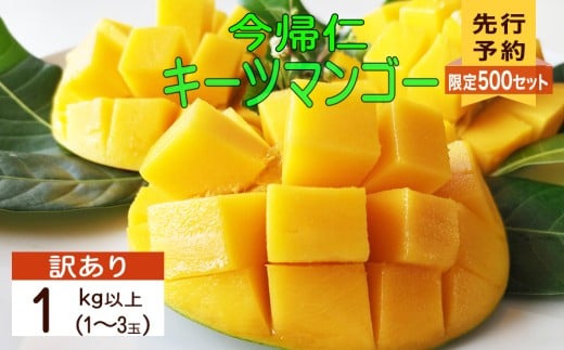 【訳あり　限定500セット】【生産者応援】緑のキーツマンゴー1kg以上（白箱）【2026年8月～9月頃発送】【生産者応援】