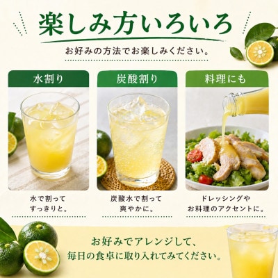 【沖縄県産】皮ごとまるごと搾り 果汁100% シークヮーサー 500ml×4本【1342200】
