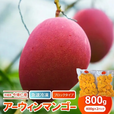 【急速冷凍・ブロックタイプ】今帰仁産のアーウィンマンゴー800g(400g×2パック)【配送不可地域：離島】【1573292】