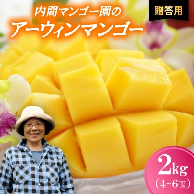 【2026年7月から順次発送・贈答用】内間マンゴー園のアーウィンマンゴー2kg(4〜6玉)【配送不可地域：離島】【1695326】