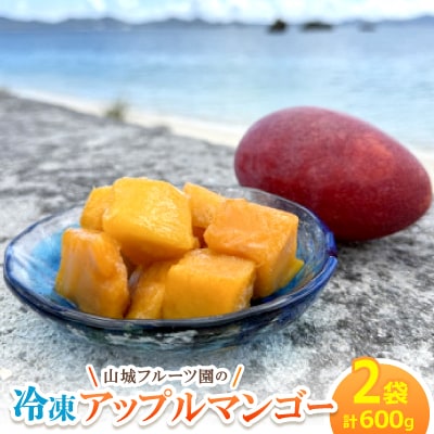 今帰仁産 山城フルーツ園の冷凍アップルマンゴー 600g(300g×2パック)【配送不可地域：離島】【1662749】