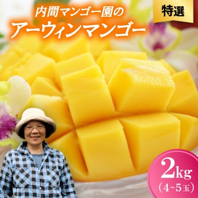 【2026年7月から順次発送・特選】内間マンゴー園のアーウィンマンゴー2kg(4〜5玉)【配送不可地域：離島】【1695328】