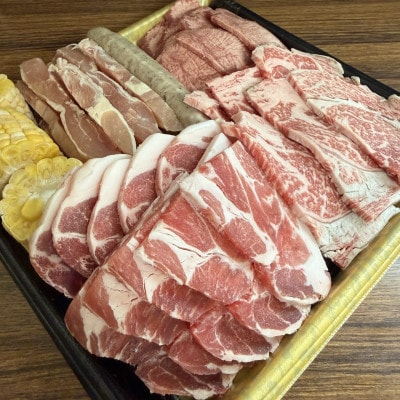 金城ミートのバーベキューセット 3人前(県産和牛・アグー豚・鶏・ウインナー・野菜付き)【配送不可地域：離島】【1731172】