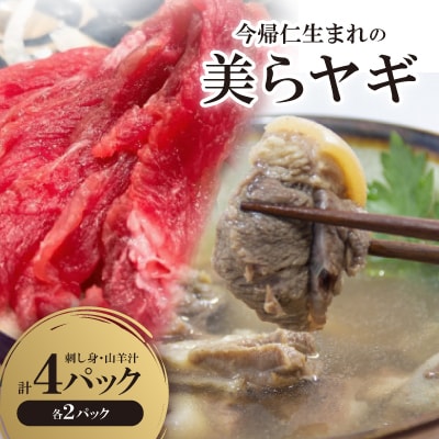 今帰仁生まれの「美らヤギ」刺し身2パック 山羊汁2パック【配送不可地域：離島】【1504567】